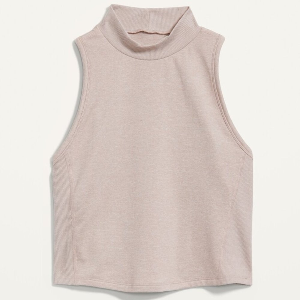 Old Navy CozeCore Mock Neck Sleeveless Crop Top